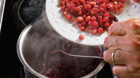 бефстроганов со свекольно-земляничным гарниром