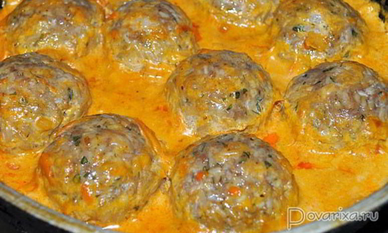 Рецепт ежиков запеченных в соусе со сливками