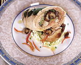 Индейка, фаршированная грибами