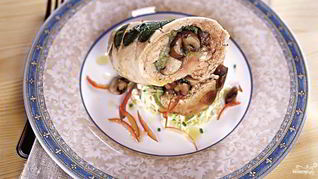 Индейка, фаршированная грибами