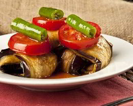 Кебабы из баклажанов на шпажке