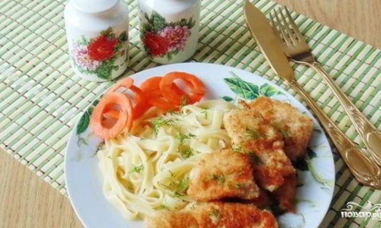 Рецепт куриной грудки в панировочных сухарях