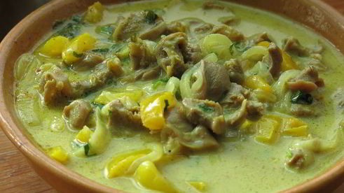 куриные желудки в кокосовом молоке