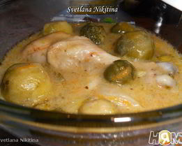 Курица с брокколи и брюссельской капустой