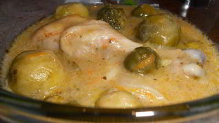 Курица с брокколи и брюссельской капустой