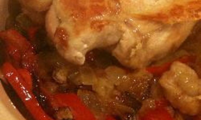 Рецепт курицы с луком и болгарским перцем