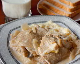 Курица в сидре и сливках