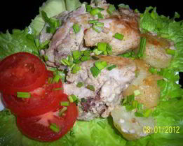 Курица запеченная с картошкой