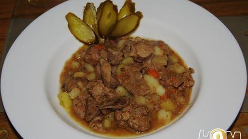 куырдак из куриных потрошков