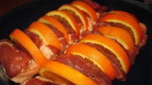 мясо с апельсинами в духовке