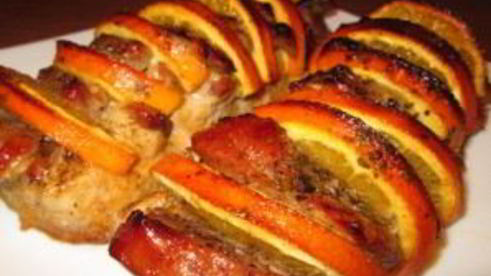 мясо с апельсинами в духовке