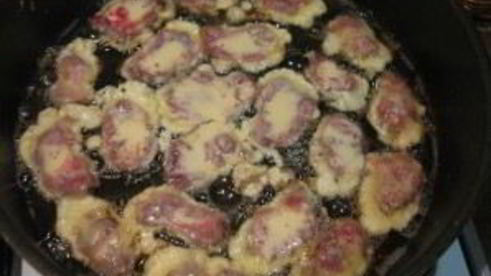 отбивные из куриных сердечек