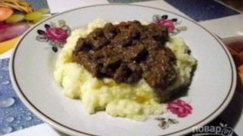 тушеная лосятина