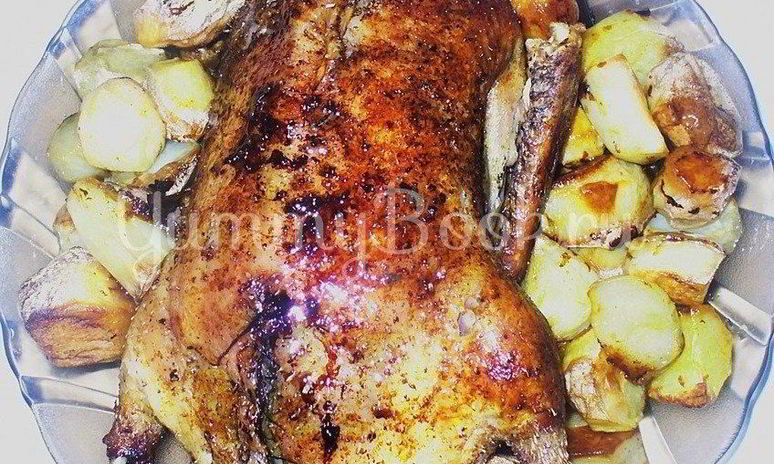 Рецепт утки фаршированной грибами и картофелем