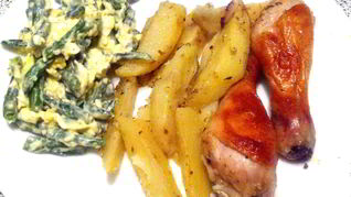 Запеченные куриные ножки с картофелем и прованскими травами