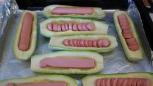 кабачки с сосисками