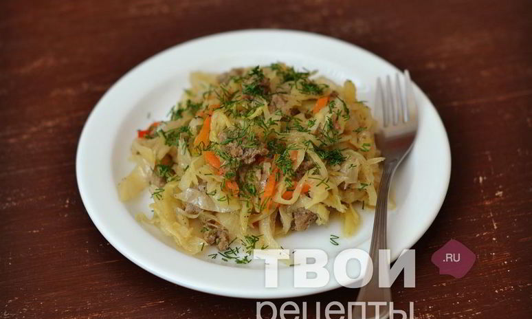 Рецепт капусты с фаршем в мультиварке