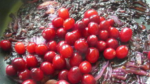 красная капуста с бальзамическим уксусом и клюквой