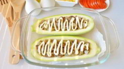 лодочки из кабачков с грибами в духовке