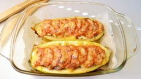 лодочки из кабачков с грибами в духовке