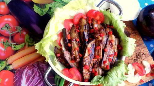 острые баклажаны с имбирем