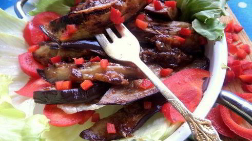 острые баклажаны с имбирем