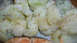 Цветная капуста с оливковым маслом и чесноком