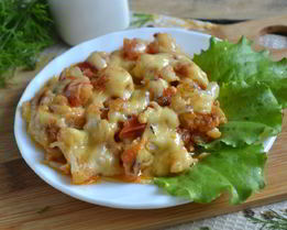 Цветная капуста с помидорами