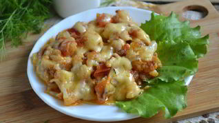 Цветная капуста с помидорами