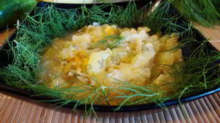 Тушеная капуста с кабачками в мультиварке