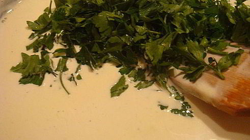 тыква рождественская, фаршированная креветками