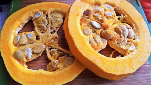 тыква, запеченная с беконом