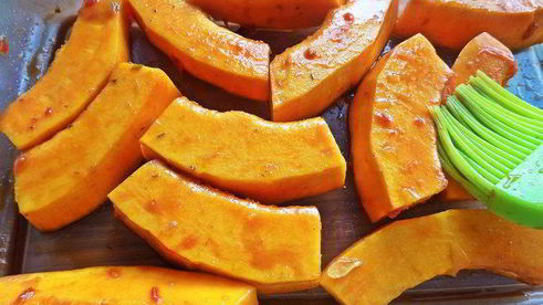 тыква, запеченная с беконом