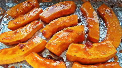 тыква, запеченная с беконом