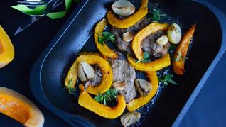 Тыква запеченная с мясом