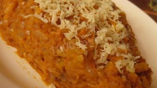 Жареная фасоль с луком