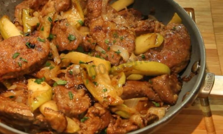 Рецепт говяжьей печени жареной с луком