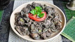 Куриная печень карри