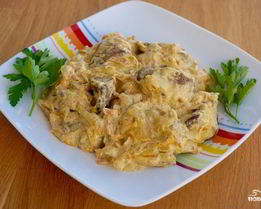 Куриная печень под соусом