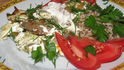 куриная печень с яблоками