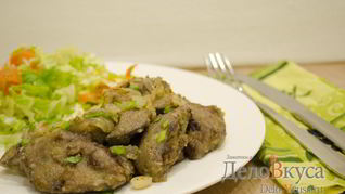 Куриная печень жареная с луком