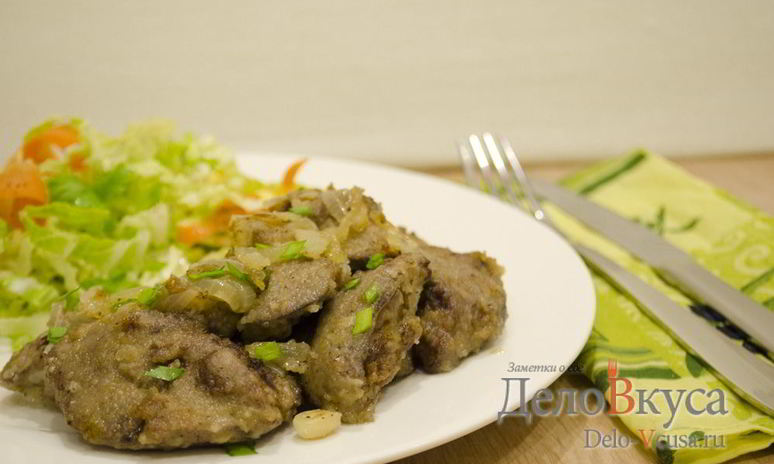 Рецепт куриной печени жареной с луком