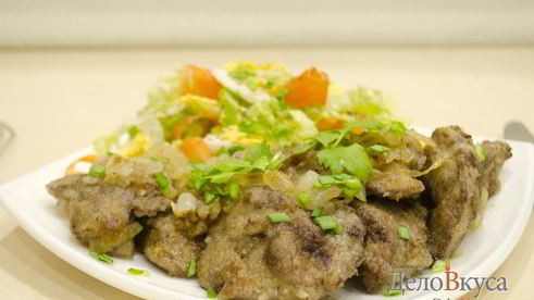 куриная печень жареная с луком