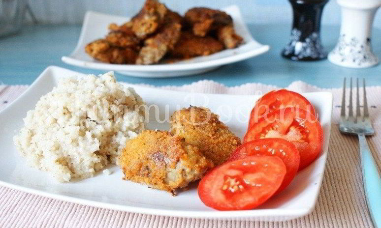 Рецепт куриной печени, жареной в панировочных сухарях