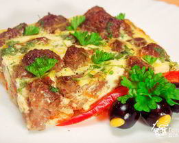 Куриная печенка в омлете