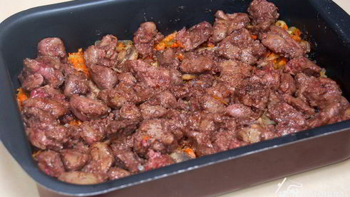 куриная печенка в омлете