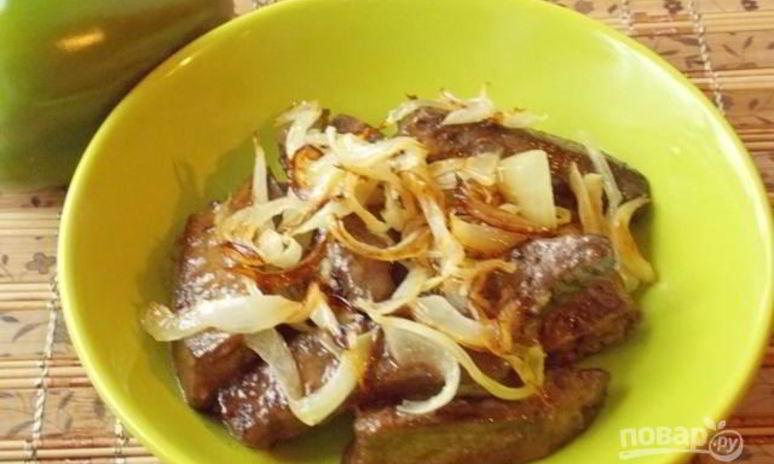Рецепт печени говяжья с луком