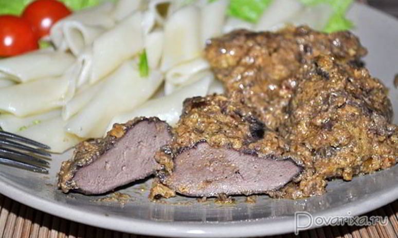 Рецепт печени индейки в орехово-чесночном соусе