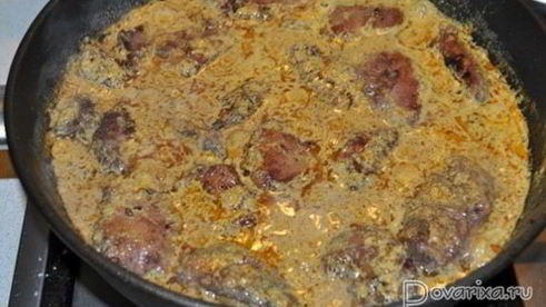 печень индейки в орехово-чесночном соусе