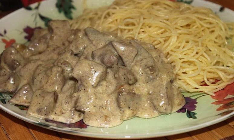 Рецепт печени индейки в сметане